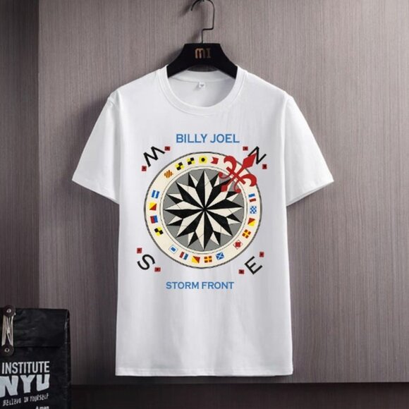 Billy Joel Storm Front 1989 Tour Rock Band Music Fan Graphic Streetwear T-Shirt - Picture 1 of 5